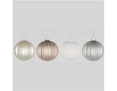 8cm 4ASST GLASS BALL DECORATION 12S
