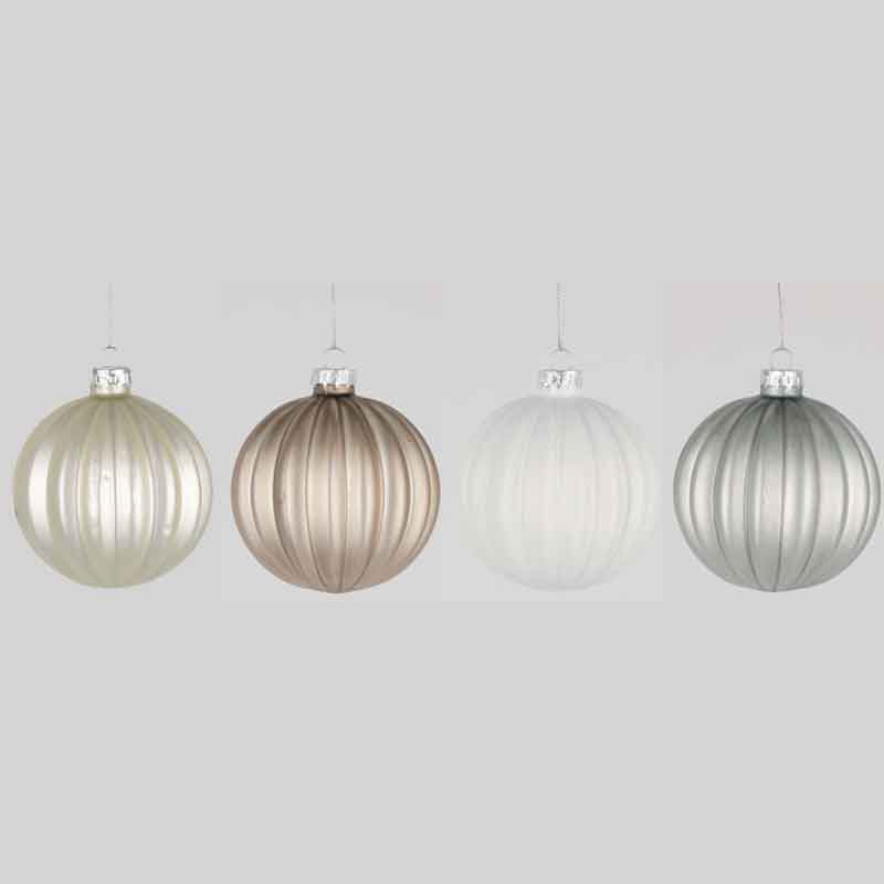 8cm 4ASST GLASS BALL DECORATION 12S