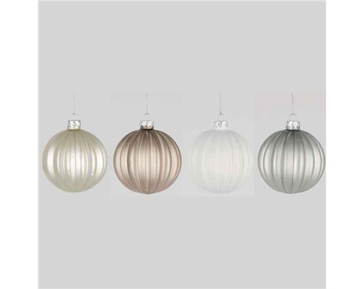8cm 4ASST GLASS BALL DECORATION 12S