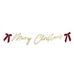 2m GOLD 'MERRY CHRISTMAS' CARD BANNER WITH VELVET BOWS