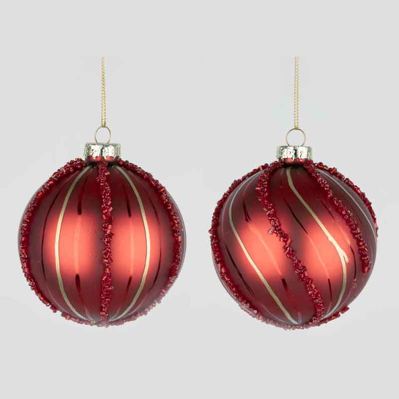 8cm 2ASST GLASS BALL DECORATION 12S