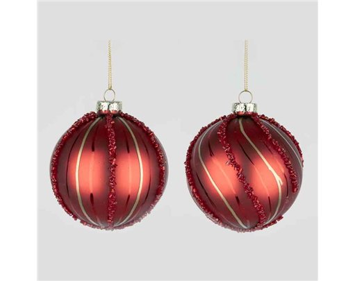 8cm 2ASST GLASS BALL DECORATION 12S