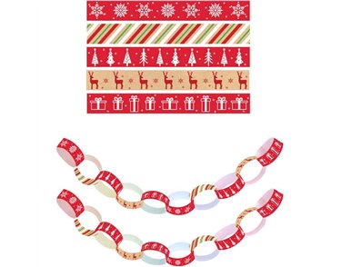100PC SELF ADHESIVE CHRISTMAS PAPER CHAIN 24S