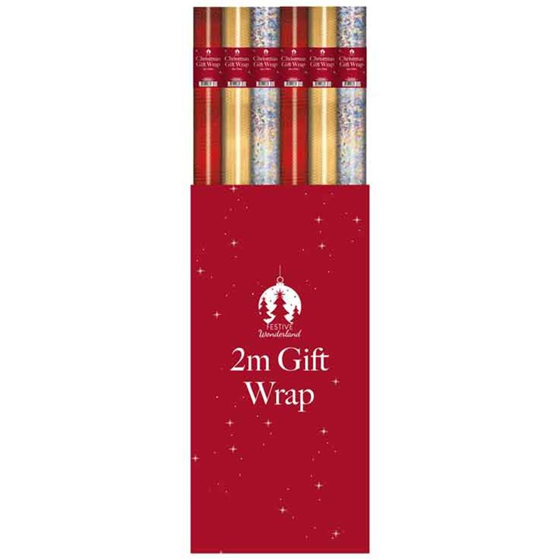 2m CHRISTMAS HOLOGRAPHIC ROLLWRAP 36S