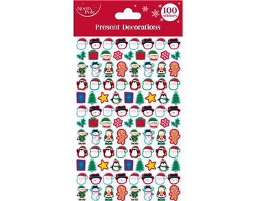 100PC CHRISTMAS FOAM STICKERS 12S