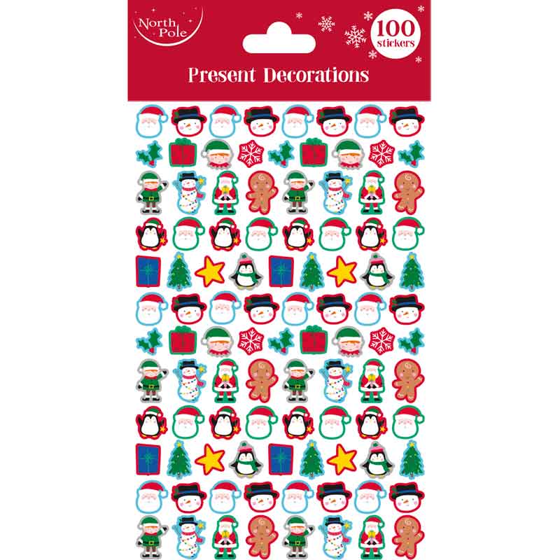 100PC CHRISTMAS FOAM STICKERS 12S