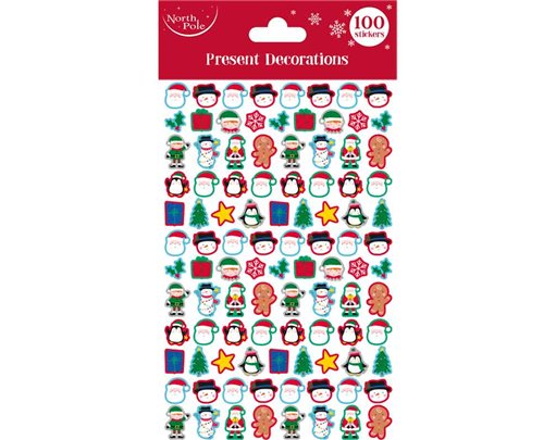 100PC CHRISTMAS FOAM STICKERS 12S