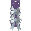 2PC SILVER GLITTER BOWS 12S