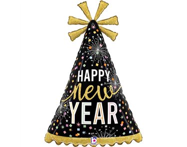 36in NEW YEAR PARTY HAT FOIL BALLOON