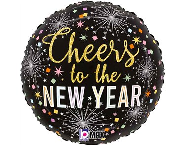 18in CHEERS TO NEW YEAR PARTY FOIL BALLOON