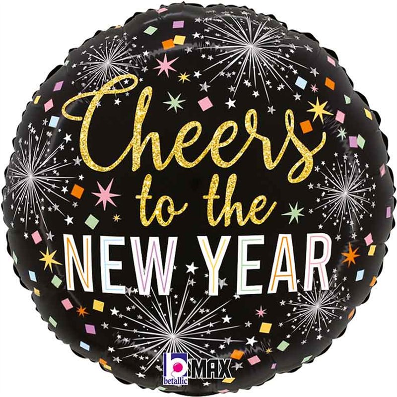 18in CHEERS TO NEW YEAR PARTY FOIL BALLOON