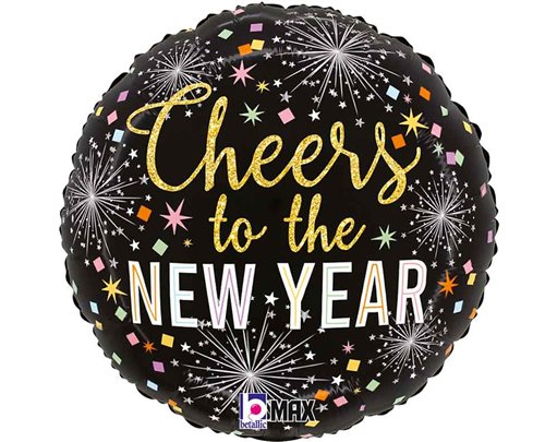 18in CHEERS TO NEW YEAR PARTY FOIL BALLOON