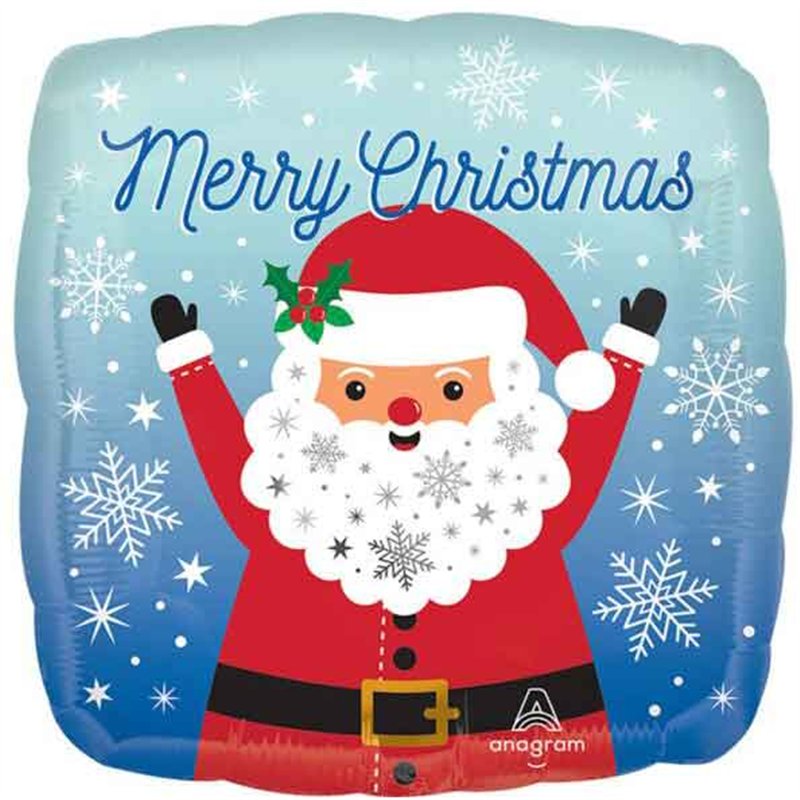 18in SNOWY CHRISTMAS SANTA FOIL BALLOON