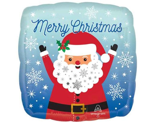 18in SNOWY CHRISTMAS SANTA FOIL BALLOON