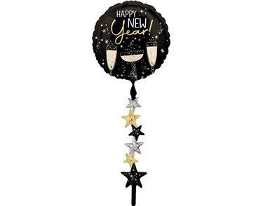 BUBBLY NEW YEAR AIRWALKERS FOIL BALLOON