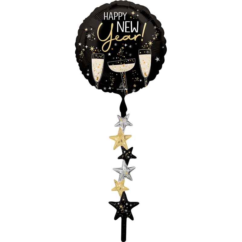 BUBBLY NEW YEAR AIRWALKERS FOIL BALLOON