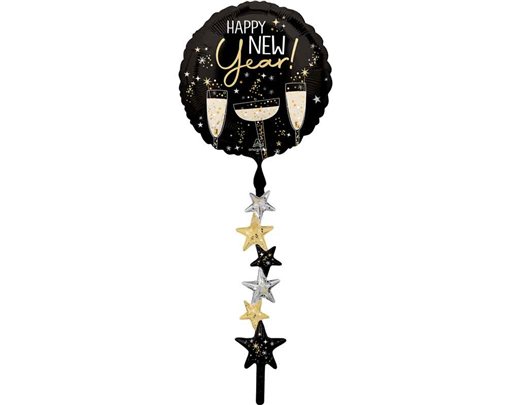 BUBBLY NEW YEAR AIRWALKERS FOIL BALLOON