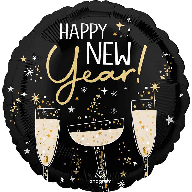 18in BUBBLY NEW YEAR FOIL BALLOON