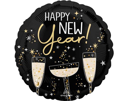 18in BUBBLY NEW YEAR FOIL BALLOON