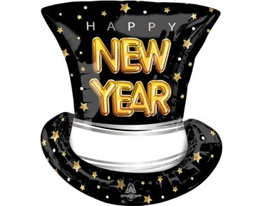 POP CLINK CHEERS TOP HAT SUPERSHAPE FOIL BALLOON