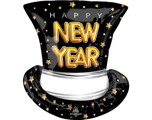 POP CLINK CHEERS TOP HAT SUPERSHAPE FOIL BALLOON