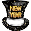 POP CLINK CHEERS TOP HAT SUPERSHAPE FOIL BALLOON