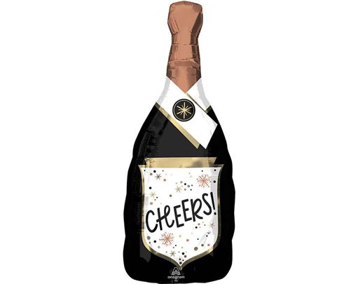 CHEERS CONFETTI BUBBLY BOTTLE SUPERSHAPE FOIL BALLOON