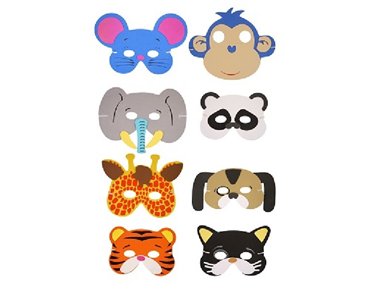 8ASST EVA ANIMAL MASKS