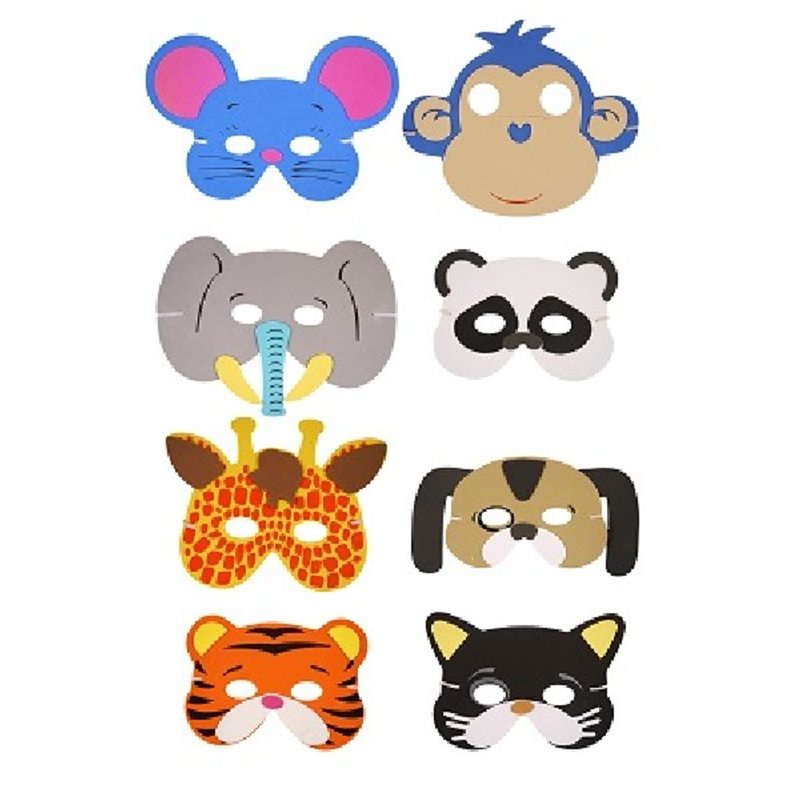 8ASST EVA ANIMAL MASKS
