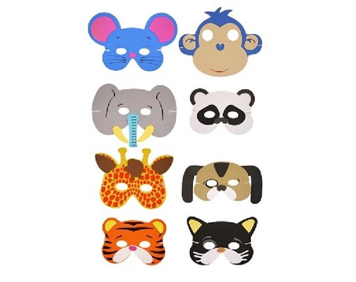 8ASST EVA ANIMAL MASKS