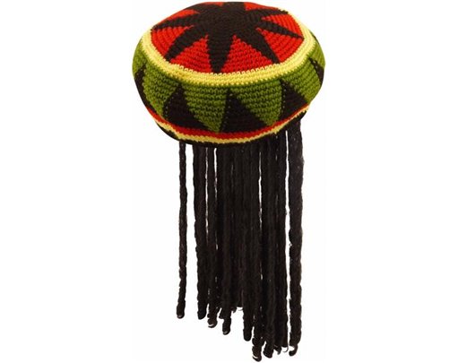ADULT JAMAICAN HAT WITH DREADLOCKS