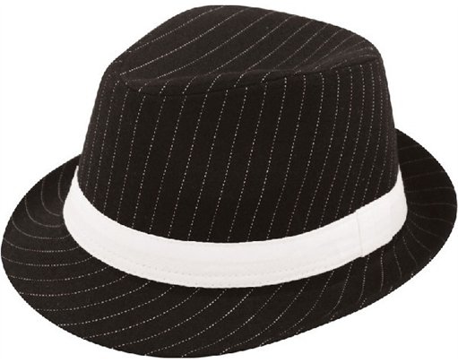 HAT GANGSTER W/STRIPE BLACK
