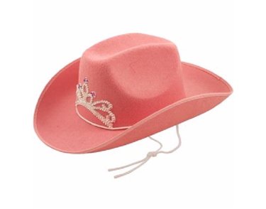 ADULT PINK COWBOY HAT W/TIARA