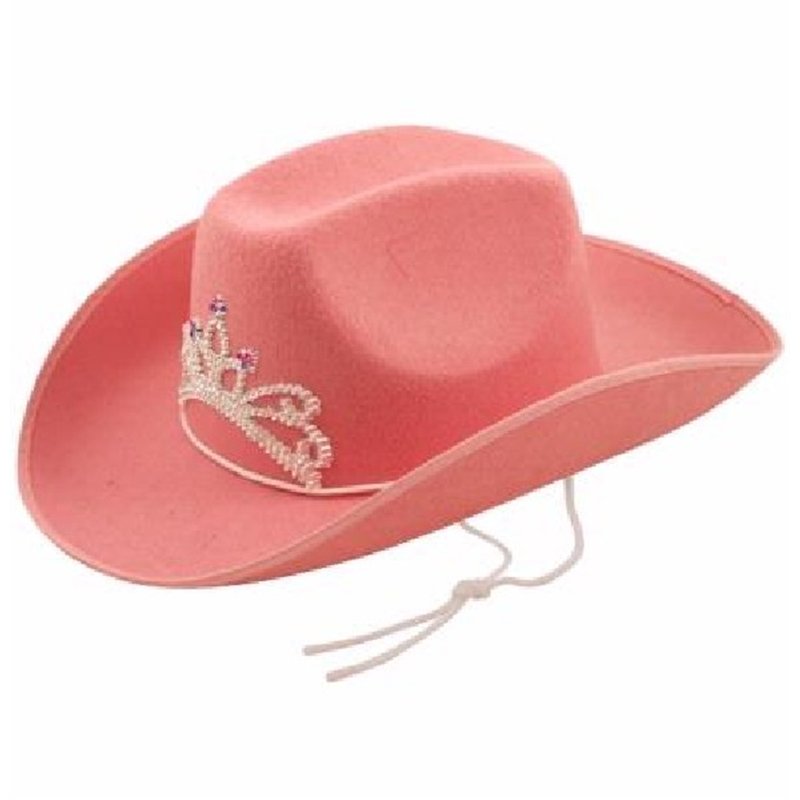 ADULT PINK COWBOY HAT W/TIARA