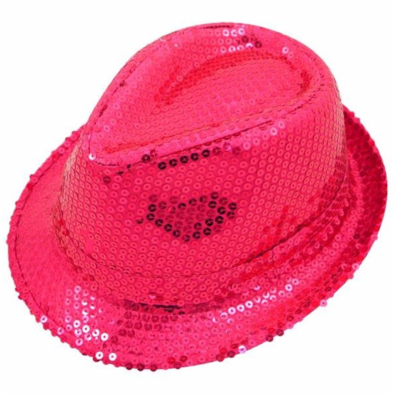 SEQUIN HOT PINK GANGSTER HAT