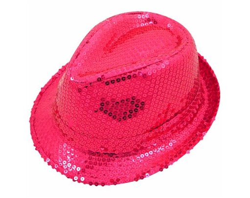SEQUIN HOT PINK GANGSTER HAT