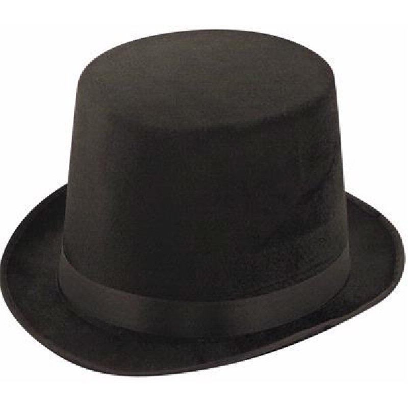 ADULT BLACK VELOUR LINCOLN HAT