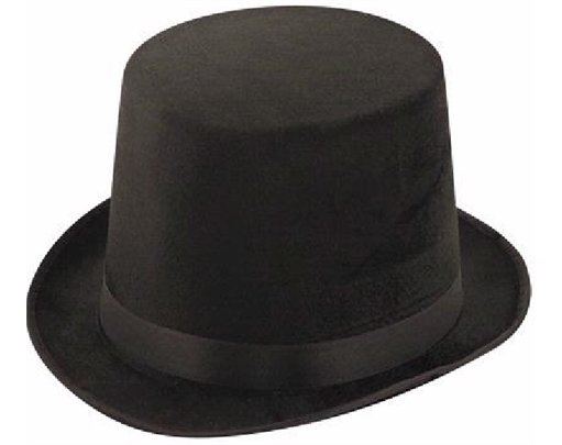 ADULT BLACK VELOUR LINCOLN HAT