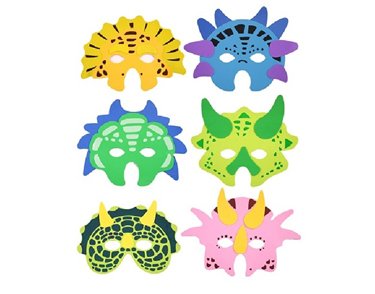 6ASST DINOSAUR EVA MASK