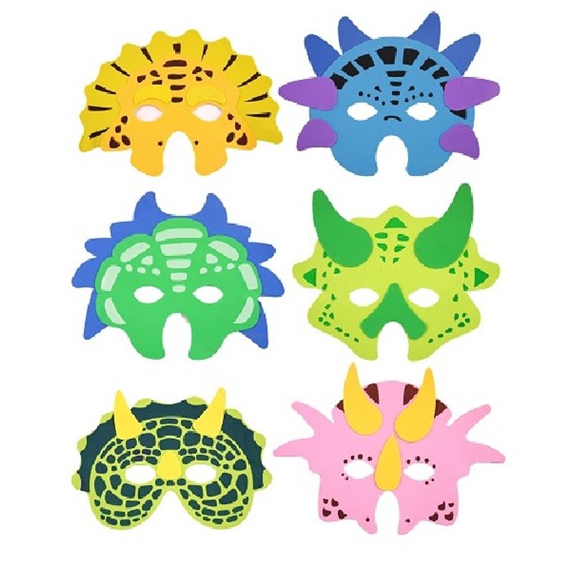 6ASST DINOSAUR EVA MASK