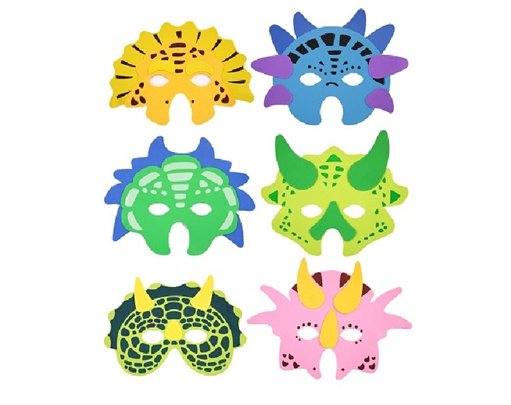 6ASST DINOSAUR EVA MASK