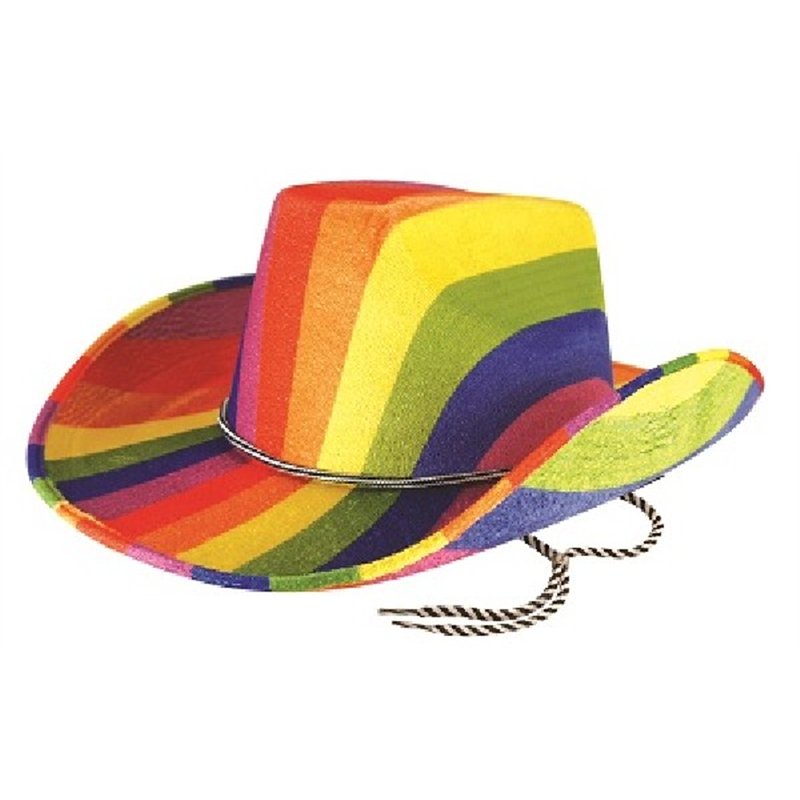 ADULT PRIDE RAINBOW COWBOY HAT