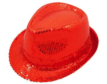 ADULT RED SEQUIN GANGSTER HAT