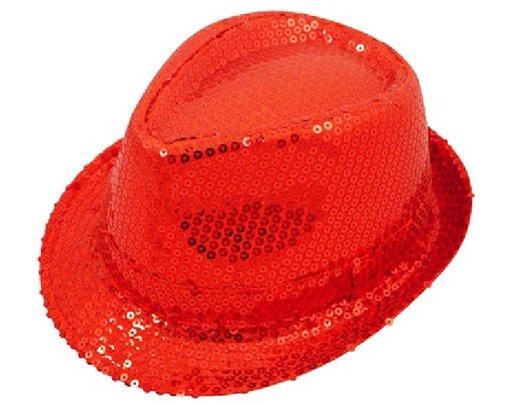 ADULT RED SEQUIN GANGSTER HAT