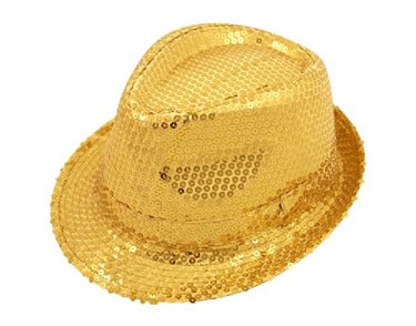 ADULT GOLD SEQUIN GANGSTER HAT