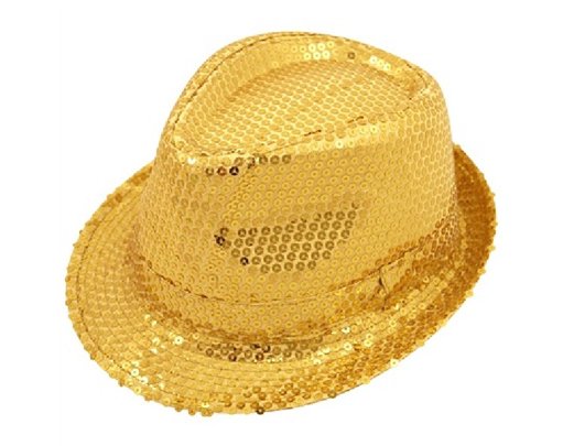 ADULT GOLD SEQUIN GANGSTER HAT