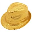 ADULT GOLD SEQUIN GANGSTER HAT
