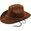 ADULT COWBOY LEATHER LOOK BROWN HAT