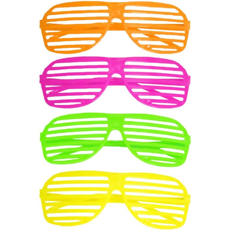 4ASST ADULT NEON SHUTTER GLASSES