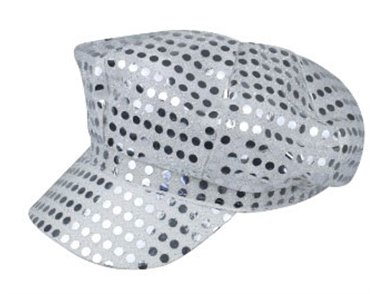 70s ADULT SILVER SEQUIN HAT